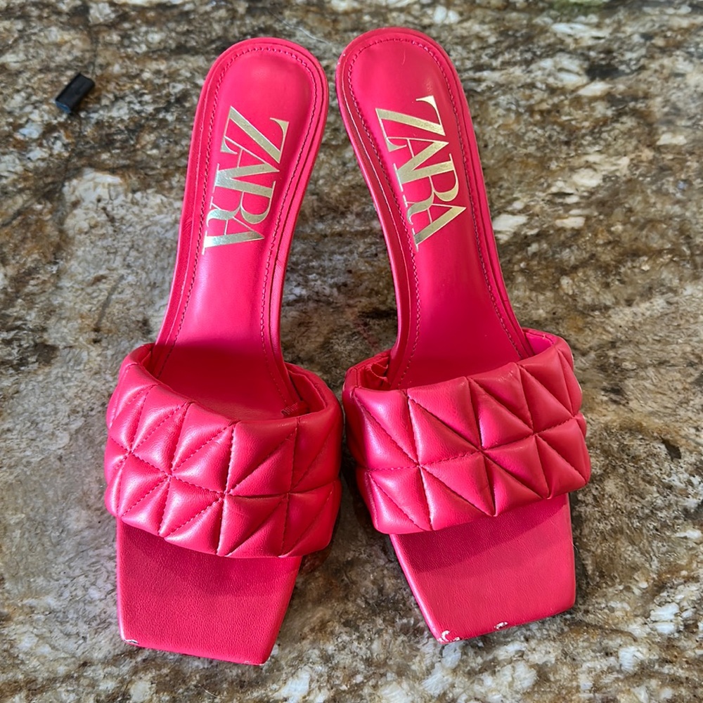 Hot pink Zara sandals